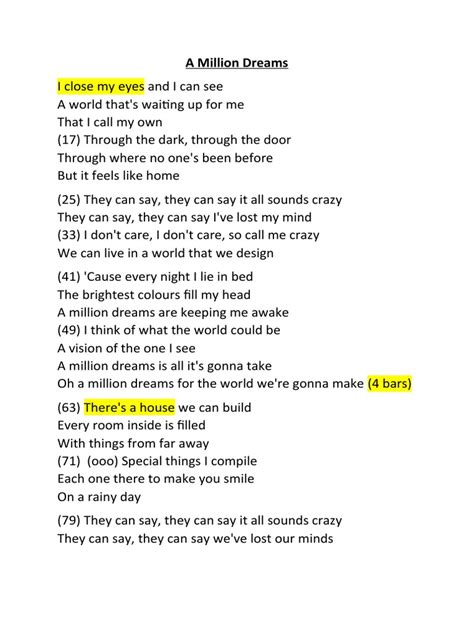 a million dreams lyrics|a million dreams komponist.